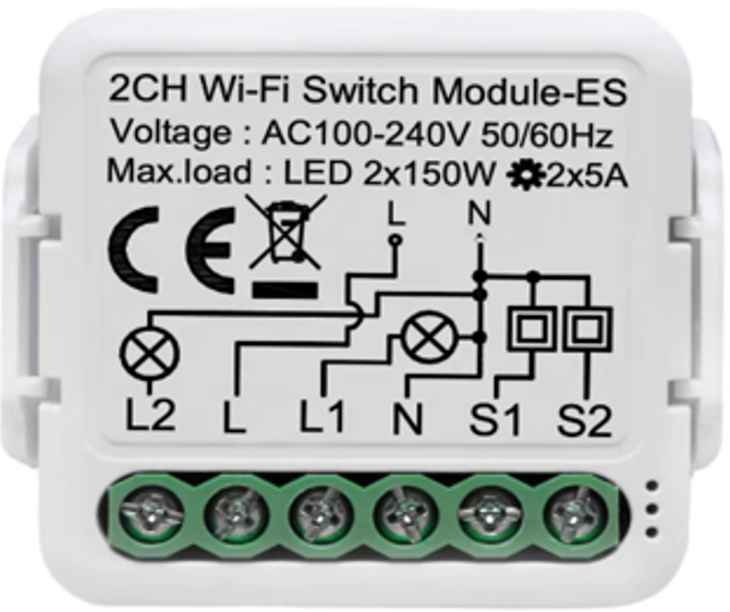 WIFI 2G+Bluetooth with power metering relay with neutral line